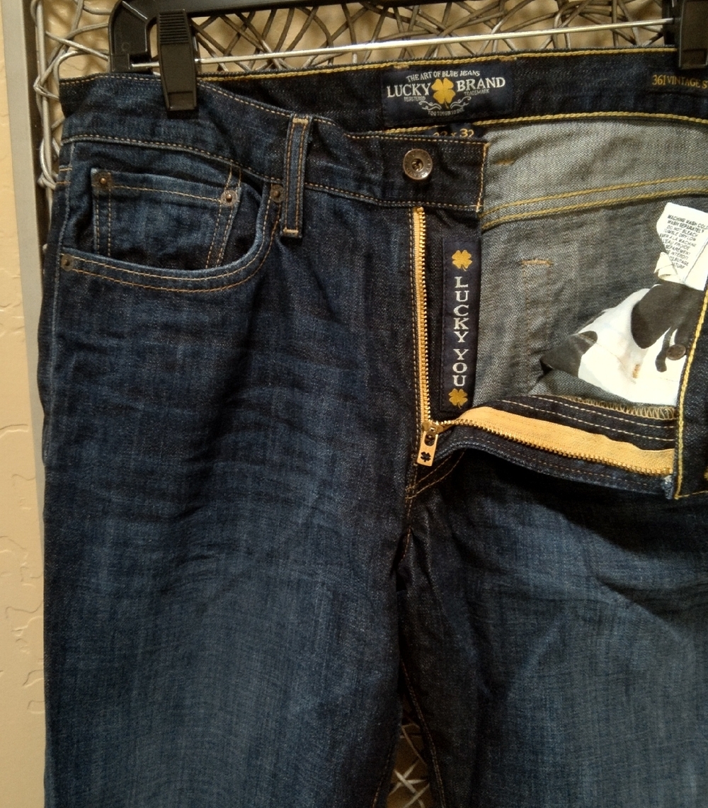 Lucky Brand Men's 361 Vintage Straight Jeans Dark Creek Wash - Picture 4 of 8